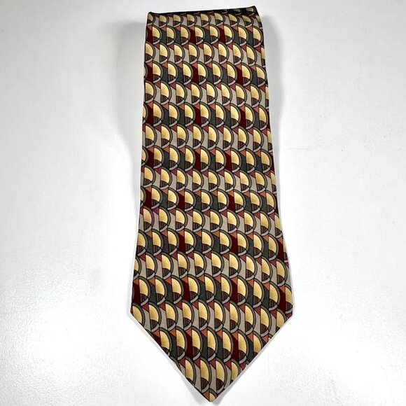 Jerry Garcia X-Long Necktie Multicolored Geometric Pattern 100% Silk Made in USA - Picture 3 of 6
